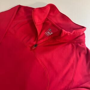Under Armour All Season Gear Fitted 1/4 Zip Long Sleeve Thumbholes Large Red